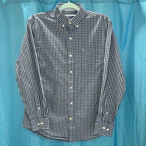 Izod button down shirt blue white yellow